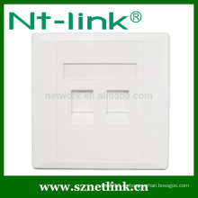 UK Color blanco estándar 86 x 86 mm 2 puerto rj45 placa frontal